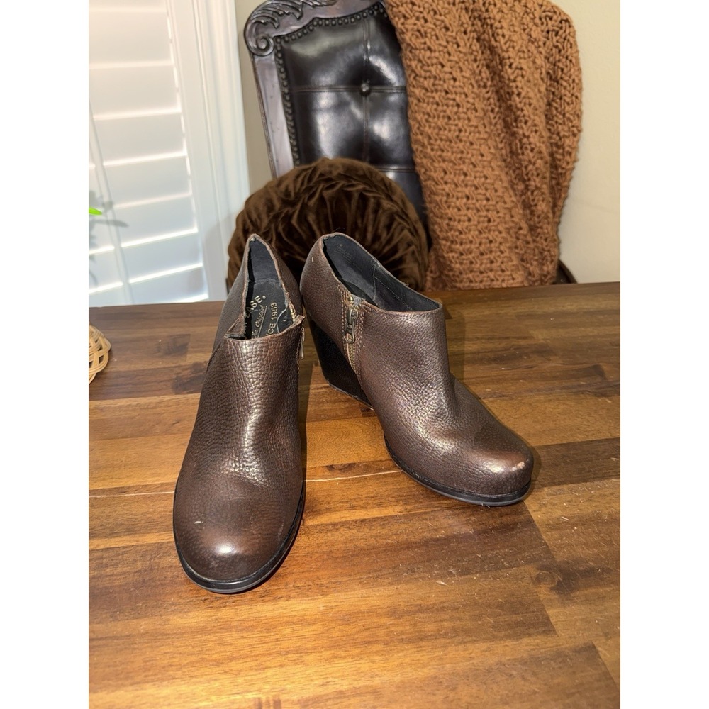 Women's Kork-Ease Holmes Brown‎ Leather Wedge Ankle Bootie Size 7